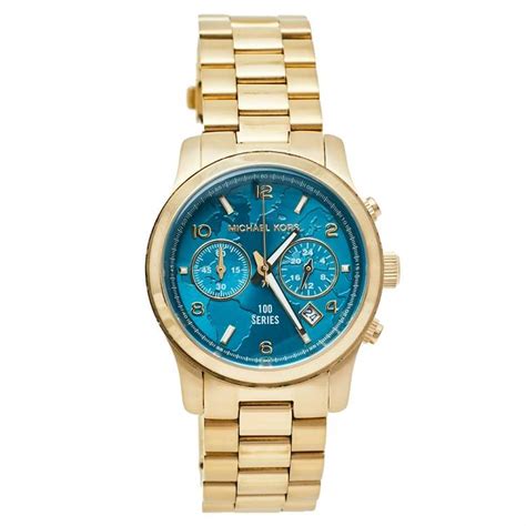 michael kors mk5815 gold tone turquoise blue dial women's watch|MICHAEL KORS Hunger Stop MK5815 Turquoise Dial Unisex .